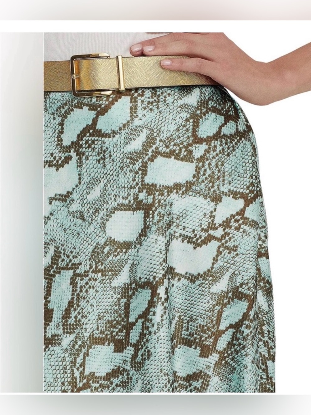 NWT Ralph Lauren Women's Satin Snakeskin Print A line Skirt 10 - Picture 4 of 6